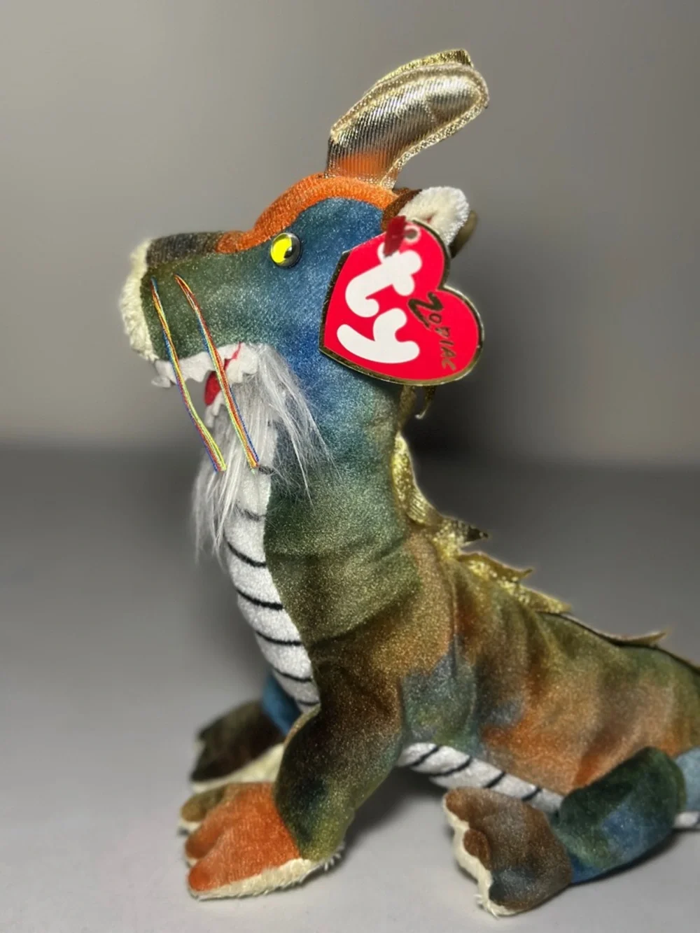 Ty Beanie Baby Chinese Zodiac Dragon Plush – Retired Tie-Dye Dragon (2000) - Picture 9 of 16